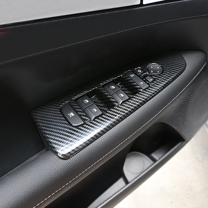 Car Styling 4PCS ABS Carbon Fiber Inner Armrest Window Switch Lift Cover Trim For Kia Cerato Forte K3 Left Hand Drive