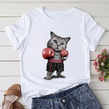 Special Offers Boxing Catwoman T-shirt Cartoon Print T-shirt Summer Fashion Harajuku Graphic T-shirt Casual Female