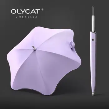 

OLYCAT 2020 Creative New Long Handle Umbrella Sunshade Women Umbrella Rain Woman Umbrella Windproof Female Parasol Cute Umbrella