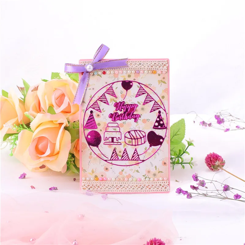 

GJCrafts Happy Birthday Party Dies Metal Cutting Dies 2019 for Card Making Scrapbooking Die Embossing Cuts Stencil Craft Dies
