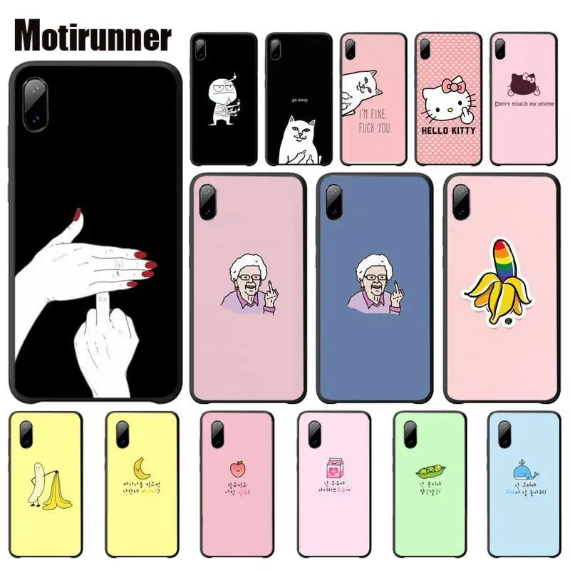 

Motirunner Funny Finger Banana Pattern Mobile Case For Iphone 4s 4 5s 5 5c Se Se2 6 6s 7 8 Plus X Telephone Accessories