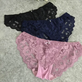 

2 pieces New Ladies Underwear Woman Panties Sexy Lace Free Size Panty Transparent Low-Rise Briefs Intimates