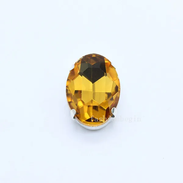 gold 6p 20x30 мм овальные бусины для изготовления ювелирных изделий из хрустального стекла для пошива камня плоские с оборота пришивные стразы серебряный коготь DIY ремесло свадебное платье - Цвет: gold