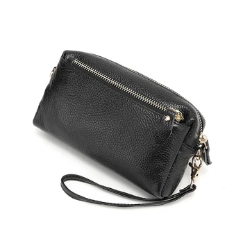

2019 new genuine leather cosmetic bag ladies clutch bag female fashion handbags purse zipper female clutch bag make up bag