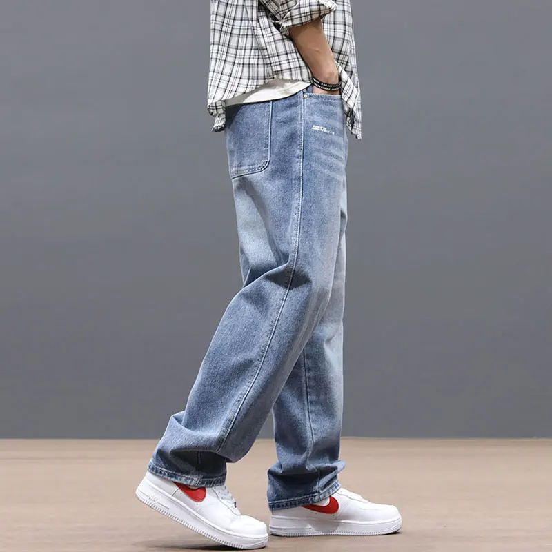 Fashion Streetwear Men Jeans Loose Fit 