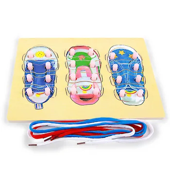 

Learning Laces Wooden Crafts Toy Practice Ability Training Product Early Education Intelligence Toy