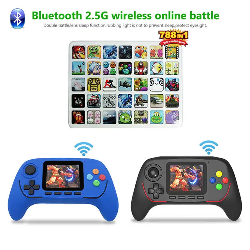Новинка; Лидер продаж Детство Классические игры с 788 игр 2,5 дюймов Hd Экран 16-бит Pvp Портативный портативная игровая консоль синий