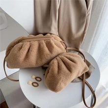 Модные зимние сумки через плечо для женщин роскошные сумки женские сумки дизайнерские фланелевые женские кошельки и сумки