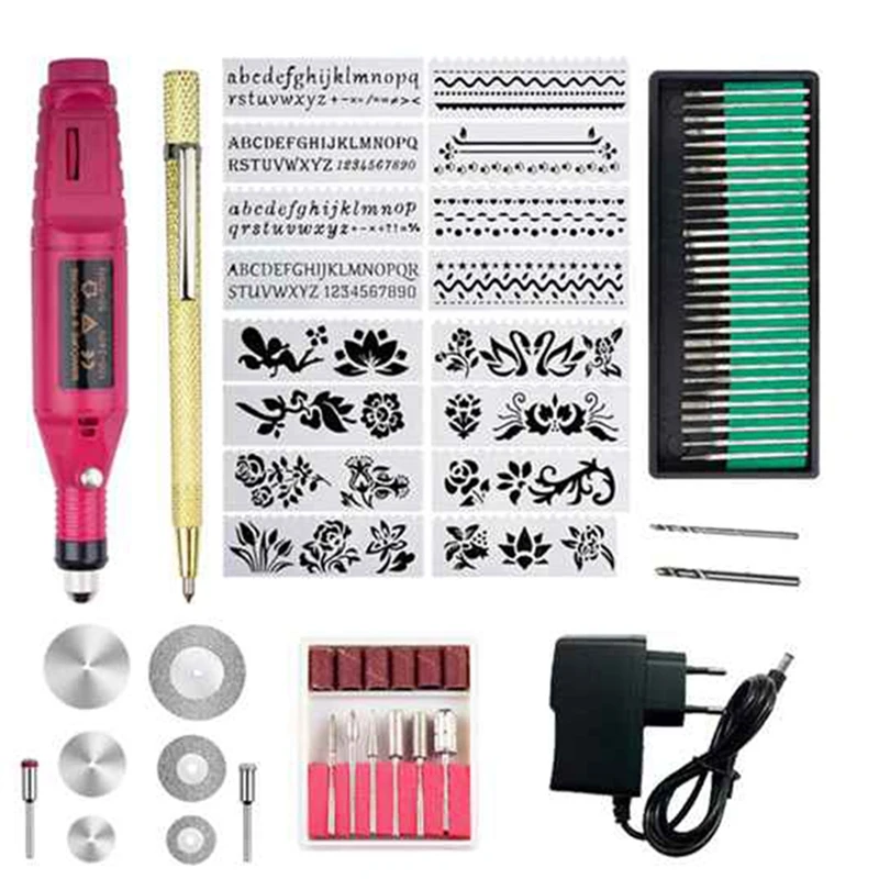 cnc wood router Engraving Tool Kit, Multi-Function Electric Engraver Pen Diy Rotary Tool for Jewellery Glass Ceramic Wood EU Plug wood saw machine Woodworking Machinery