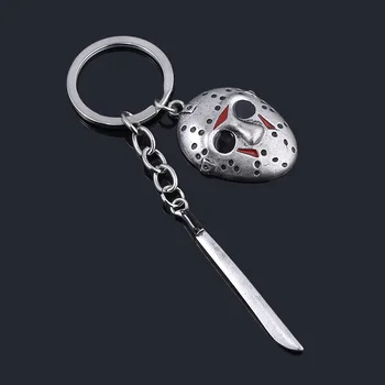 

Black Friday Mask Keychain Long Arrow Metal Key Chain Hanging Pendant For Man Women Car Keyring Llavero Jewelry Souvenir Gift