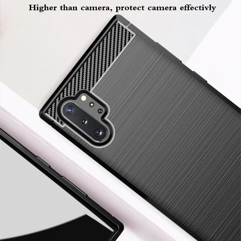 100 шт./лот матовый мягкий чехол-бампер из углеродного волокна для samsung Galaxy Note 8 9 10 S8 S9 S10 Plus S10e 5G