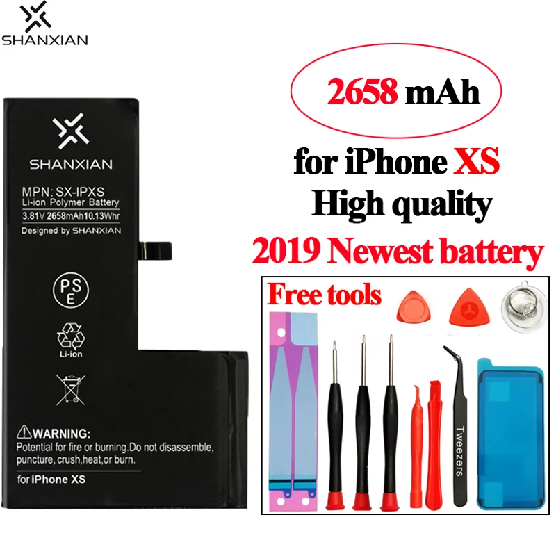 SHANXIAN Премиум сменная батарея для iPhone X 2716mAH XS 2658mAH XR 2942mAH XS MAX 3174mAH батарея для мобильного телефона 0 Cylce