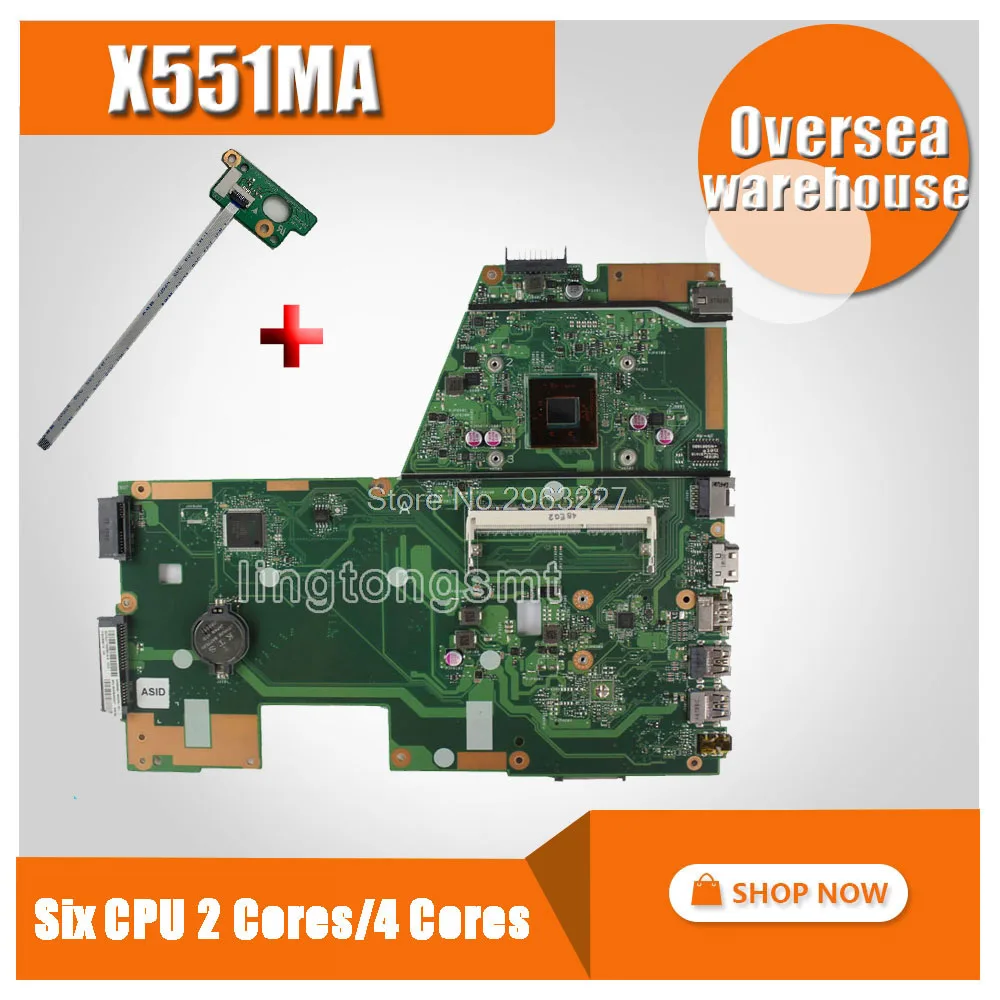 С 2 ядрами/4 ядрами CPU X551MA материнская плата для For Asus D550M F551M X551M ноутбука