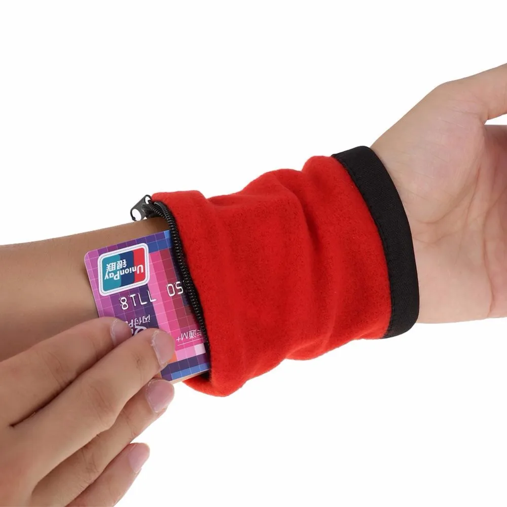 Cotton Running Wrist Pouch Breathable Wallet Card Safe Bag Zipper Sports Strap Bag Morning Exercise Fitness Wristband Pouch