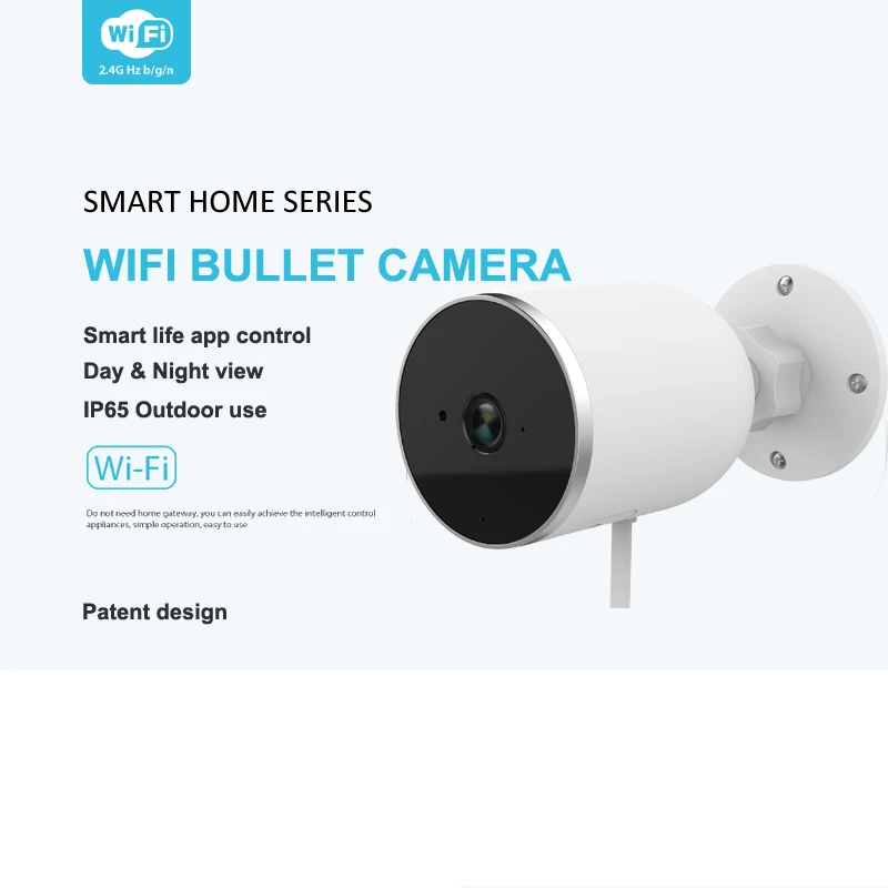 

Tuya samrt Outdoor IP66 Waterproof WIFI Wireless CCTV BULLET CAMERA HD 1080P Network Night Vision IP Camera Work with Alexa Echo