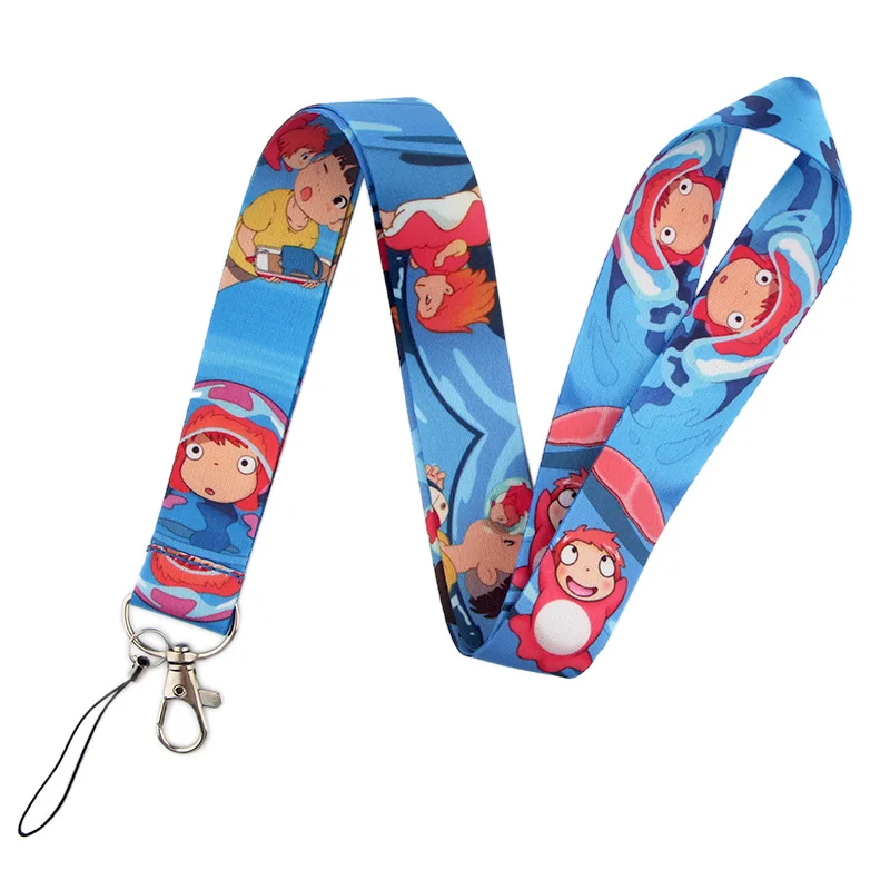 20 шт./партия, ремешок на шею Ponyo на клиффе, ремешок для ключей, ID карты, ремни для телефона, USB бейдж, держатель, шейный ремень, подвесная веревка