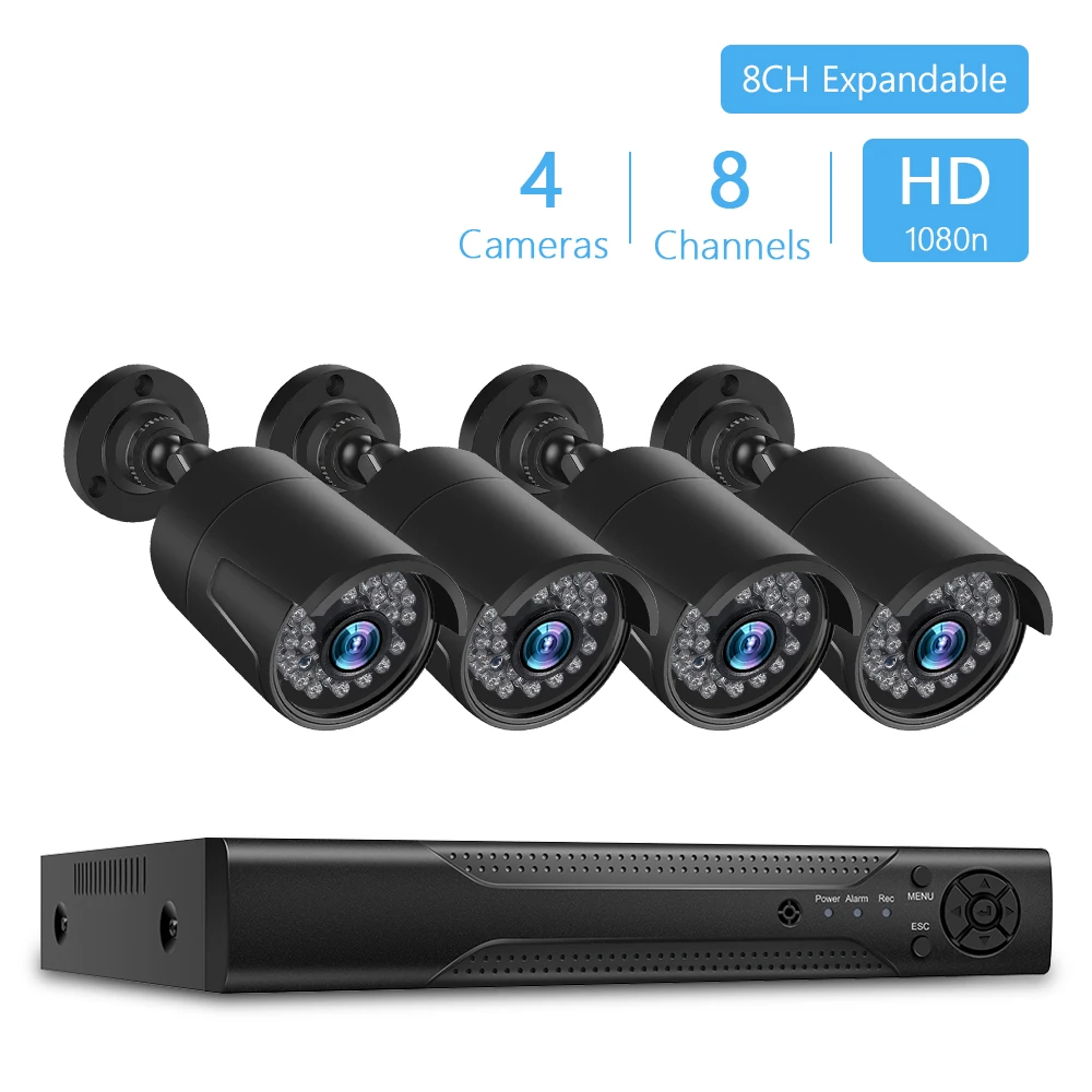 

1080P AHD Security Camera DVR Kit 4/8CH 2MP CCTV Camera System 2/4pcs 1080P IP Camera IP66 Waterproof Video Surveillance Set