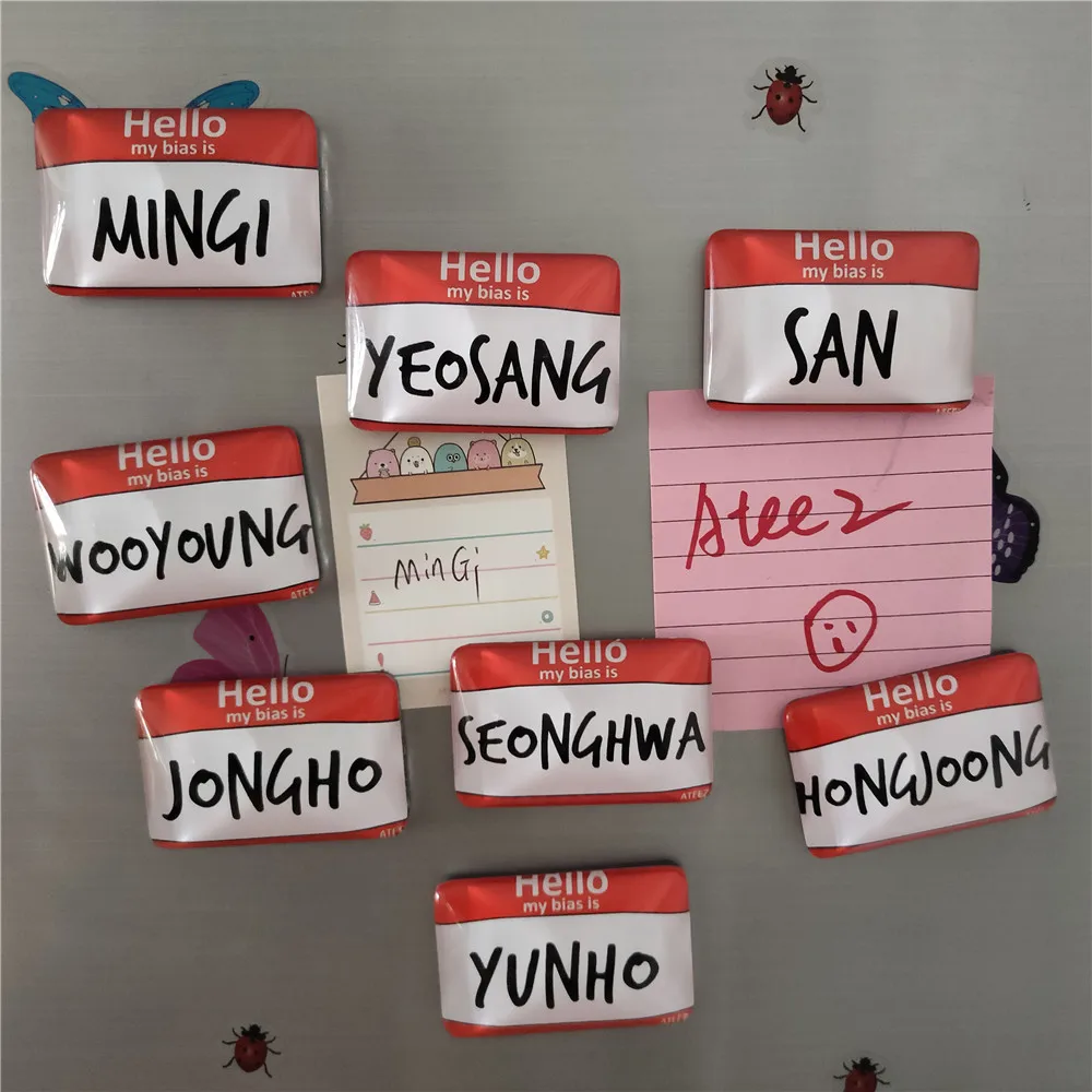 Магнитные наклейки KPOP Ateez SAN YUN HO YEO SANG MINGI WOO YOUNG SEONG HWA холодильник Xing Ming Tie Atiny |
