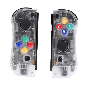 

ALLOYSEED 2pcs Left Right Bluetooth Controller Fit for Nintend Switch (Transparent) Made up By A, B, X, Y, , Home, SL,