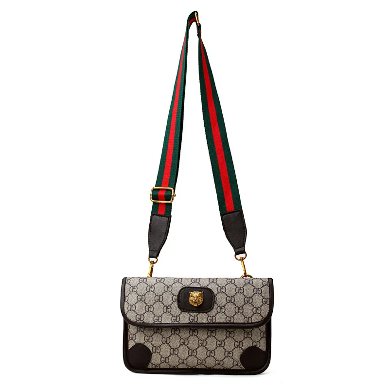 

Hot Selling Clutch Trend Wide-Strap WOMEN'S Bag Fashion Tiger Head Shoulder Oblique Wallet bai da xiao Square Bag