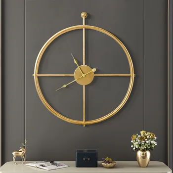 

Nordic Creative Iron Light Luxury Mute Wall Clock Fashion Home Decor Living Room Porch Home Model Room Art Pocket Wall Watches