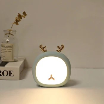 

Night Light Elk Cute Lamp Baby Night Light with Touching Sensor Rechargeable Color Changing for Children Bedroom TP899