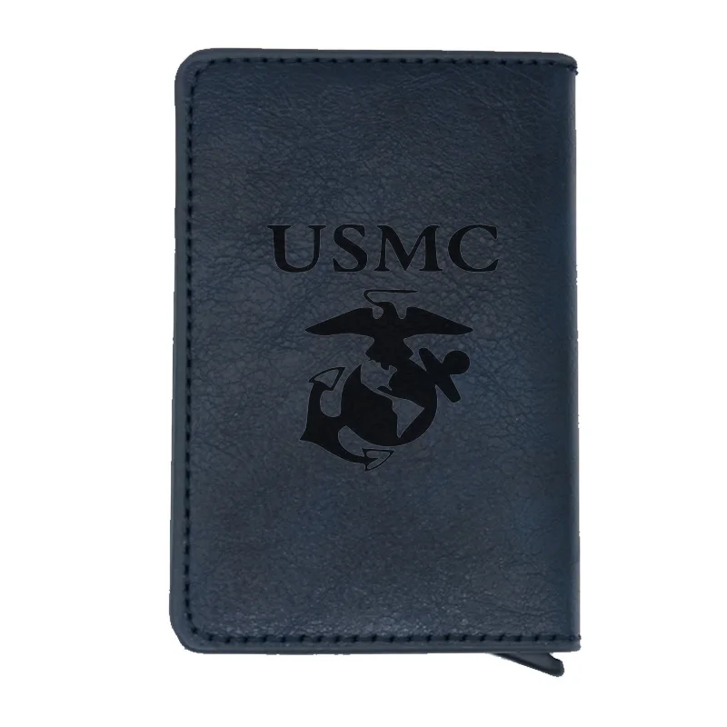 2019 Новый USMC Marines Дизайн кредитных карт мужские кошельки rfid Винтаж Черный короткий кошелек кожаный бумажник маленький кошелек