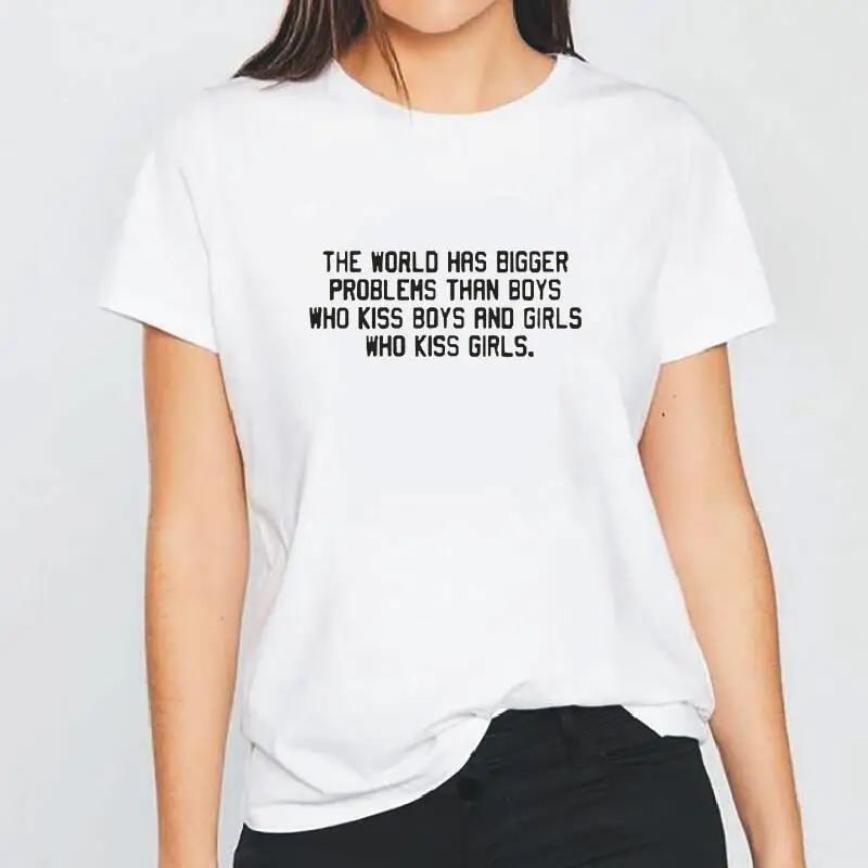 

Black White Letter Print Tee Shirt Summer Short Sleeve O-neck Fashion Funny Cotton Tshirt Women Tops Hipster Femme T-shirt Tops