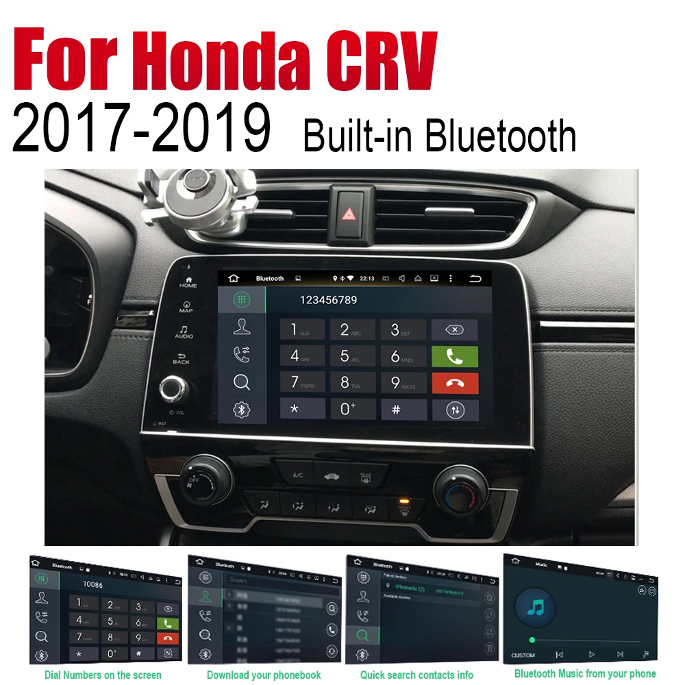 Best ZaiXi Android 2 Din Auto Radio For Honda CRV 2017~2019 Car Multimedia Player GPS Navigation System Radio Stereo 5