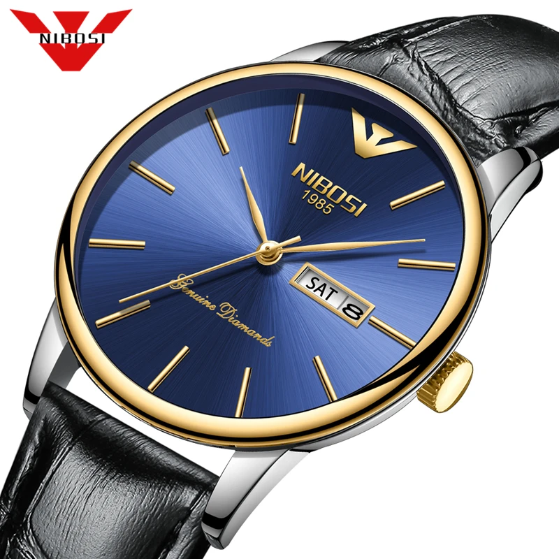 

NIBOSI Luxury Brand Mens Military Sport Watches Male Clock Analog Quartz Watch Men Casual Leather Wrist Watch Relogio Masculino