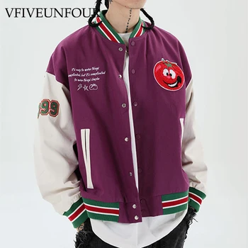 

VFIVE UNFOUR Harajuku Letters Embroidery Patchwork Winter Men Casual Jackets Male OVERSIZE Outwear Loose Punk Rock Urban Coats