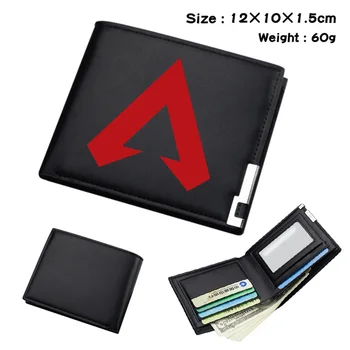 

Game Apex legends PU Wallet Bifold Short Photo Card Holder Layers Leather Black Teenager Men's Student Cosplay Purses Gift