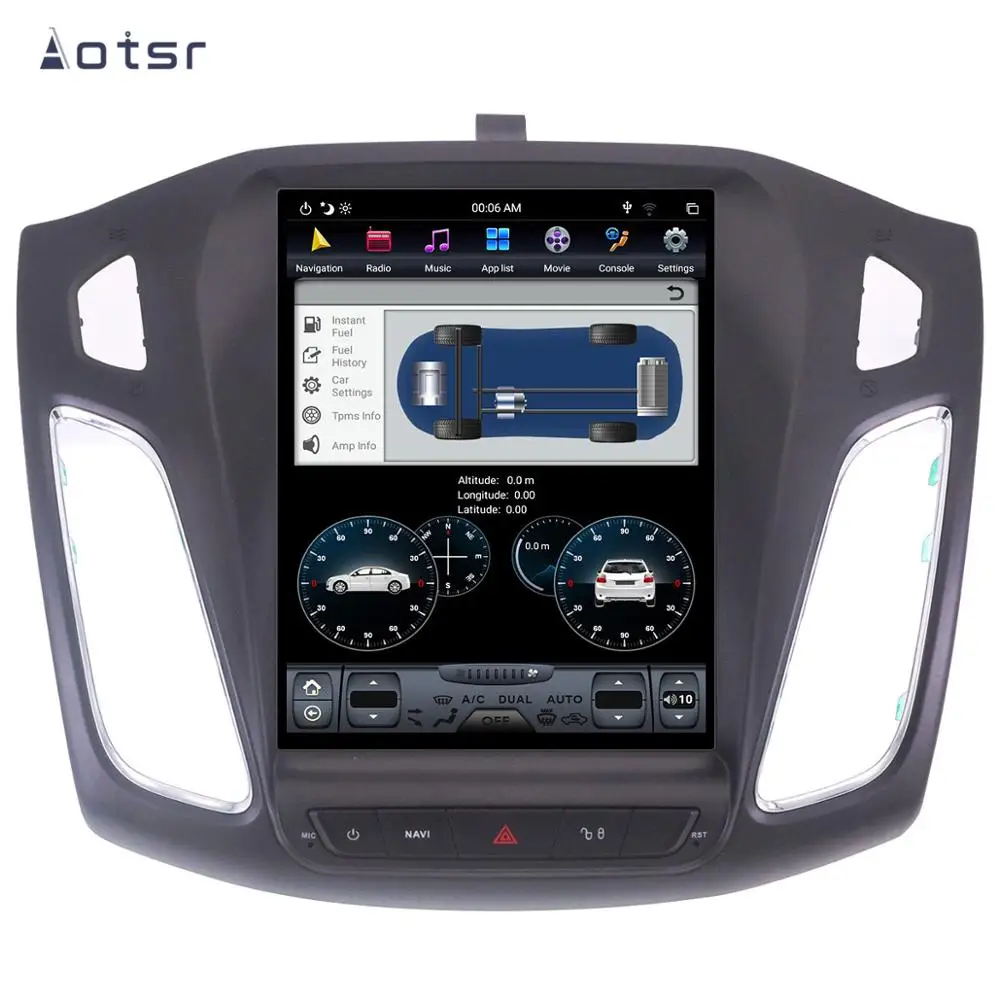 

AOTSR Tesla 1 Din Android 8 Car Radio Coche For Ford Focus 2011 - 2017 GPS Navigation CarPlay 10.4" Multimedia Player AutoRadio