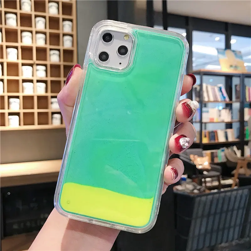 Luminous Neon Sand Case For Samsung Galaxy S6 S7 S8 S9 S10 S20 Plus Ultra Note 8 9 10 Lite A51 A71 A30 A50 A70 A50S S10E Cover
