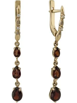 

Aloris earrings with garnet and cubic zirconia in red gold