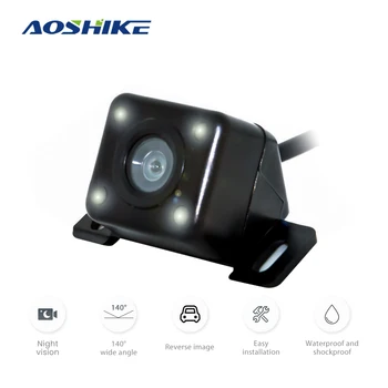 

AOSHIKE 4 LED Car Rear View Camera 140 Degree Wide Angle Reverse Parking Backup Camera for Ford Focus 2 Sedan 2005-2011 C-Max