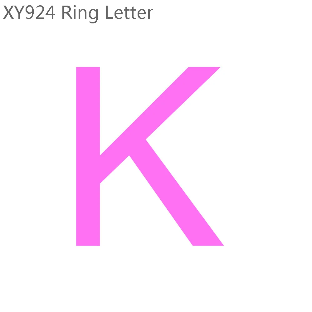 Letter K Trusta 925 Твердые ювелирные изделия из настоящего стерлингового серебра 26 букв A-Z коктейльное кольцо Размер 5 6 7 девочек Дети Рождественский подарок XY924 - Цвет основного камня: Letter K