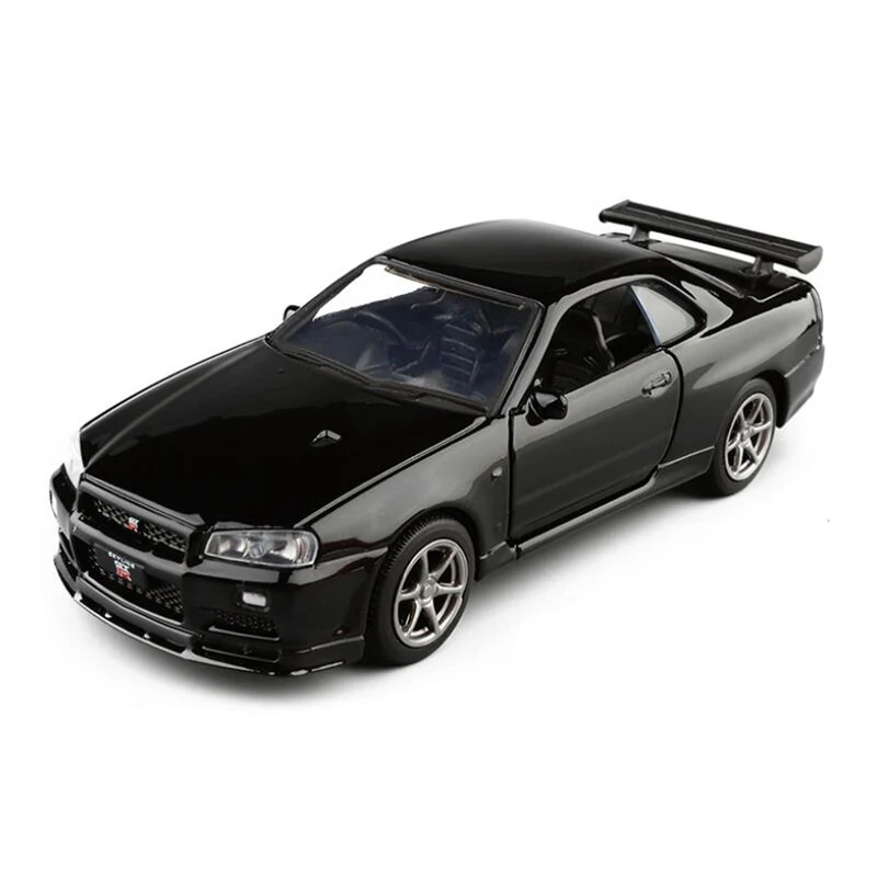 Игрушечный автомобиль из 1:36 сплава Nissan GTR R34 спортивный металлическая