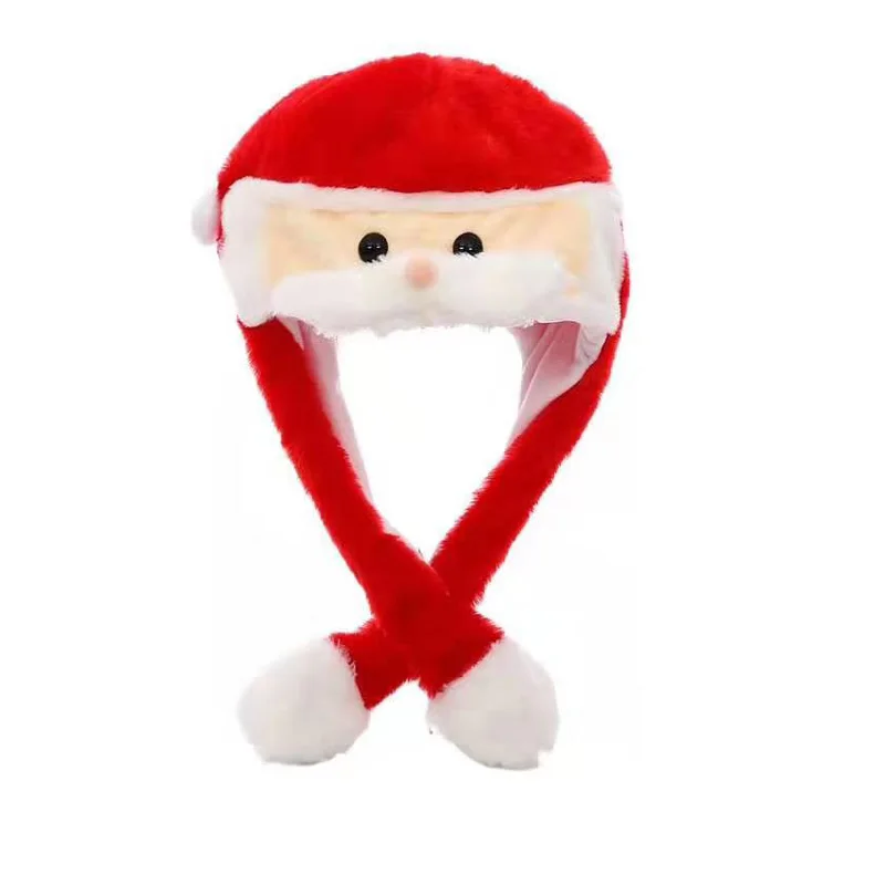 Santa Kocozo, шапка кролика, подвижные уши, милая мультяшная игрушка, шапка, подушка безопасности, Kawaii, забавная шапка-игрушка, Детская плюшевая игрушка, подарок на день рождения, шапка для девочек - Цвет: Santa