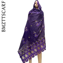 Хороший дизайн Африканский женский шарф вышивка хлопок большие шарфы для молитвы платок шали BM782