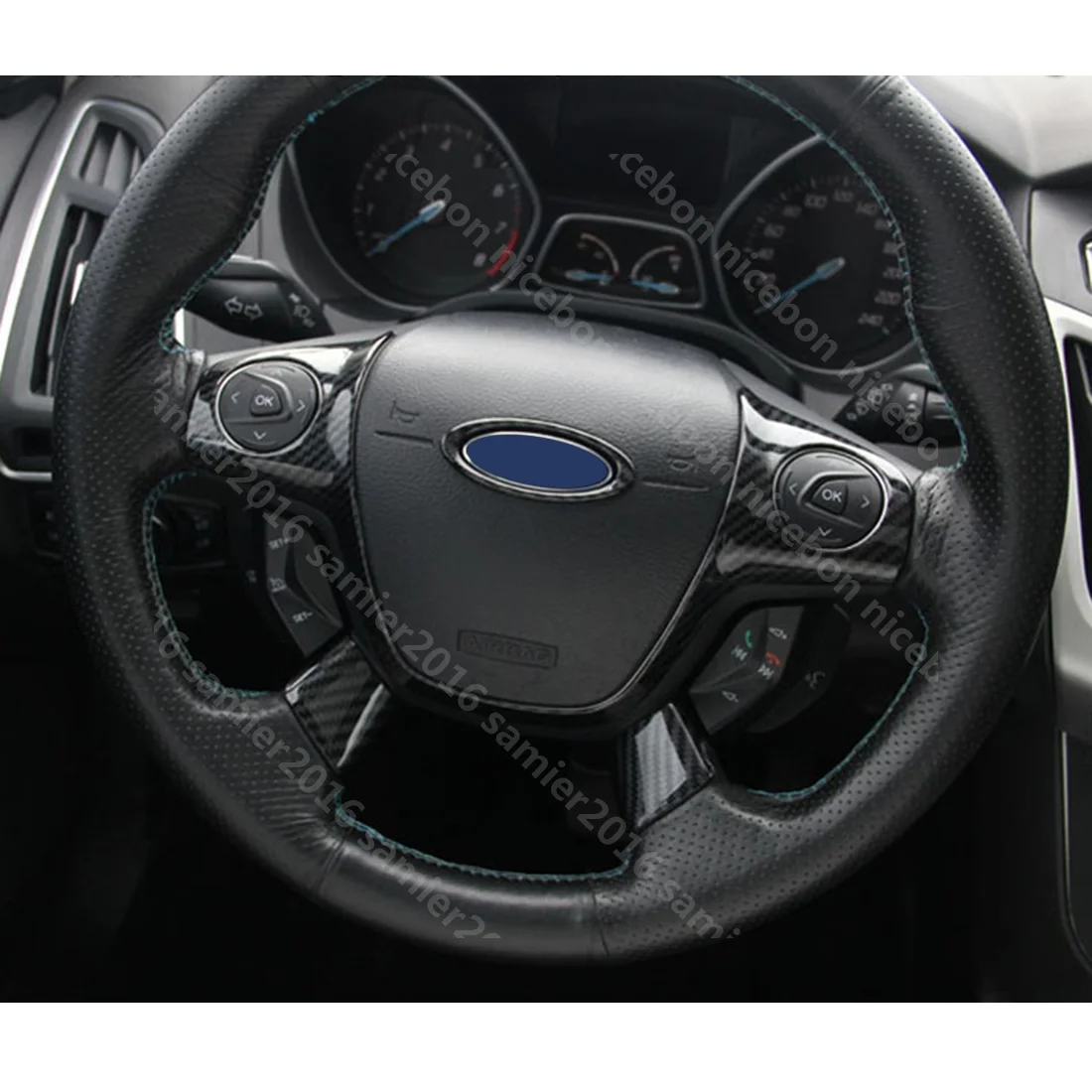 Подходит для Forford Focus Escape Kuga c-max ABS углеродное волокно цветная накладка на руль
