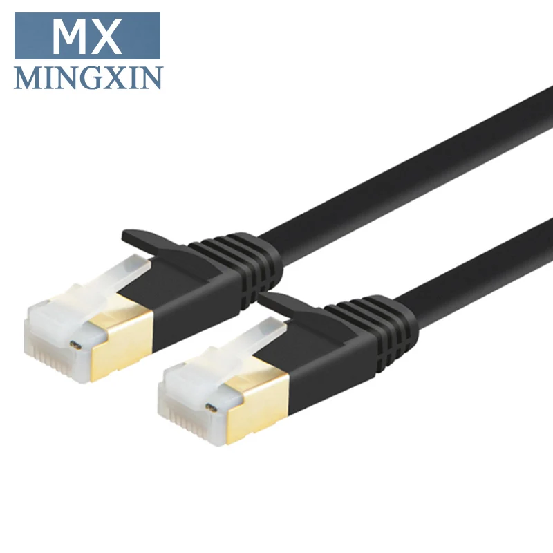 Cat7 Flat Ethernet Cable SSTP Shielded Gold Plated Network Patch cat 7/Category 7 High Speed 10 Gigabit 600Mhz |