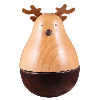 

1PC Wooden Musical Box Tumbler Roly-Poly Music Box Decoration for Home Bedroom Kids Room (Elk Style)