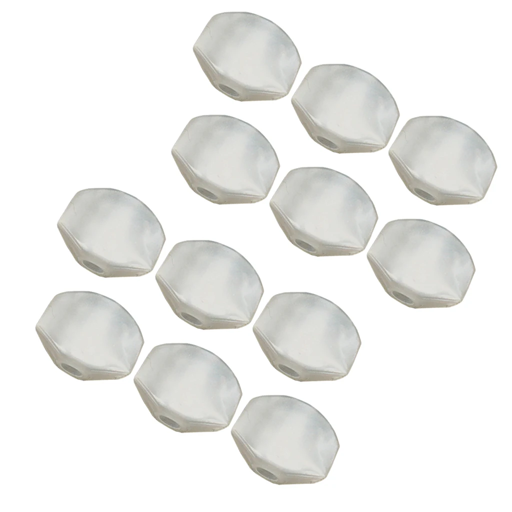 12 Pcs White Guitar Tuning Pegs Keys Button Tuners Machine Heads, Premium Plastic