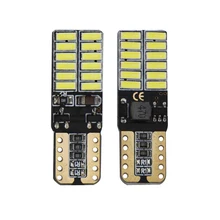 T10 lâmpada led canbus para carro, 5w5 w5w, led, sinal de luz 12v 6000k, interior automotivo lâmpadas de leitura dome 4014 24smd branco vermelho