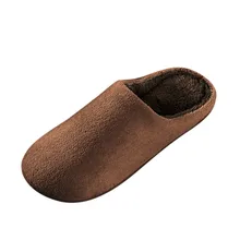 Теплые мягкие зимние домашние тапочки из флока с мехом для мужчин и женщин; нескользящая теплая обувь для дома и спальни; модная мужская обувь