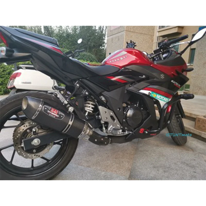 Слипоны для GSX250 250R DL250- мотоциклетные выхлопные наконечники глушитель полная система средняя Соединительная труба с Akrapovic GP выхлопная труба