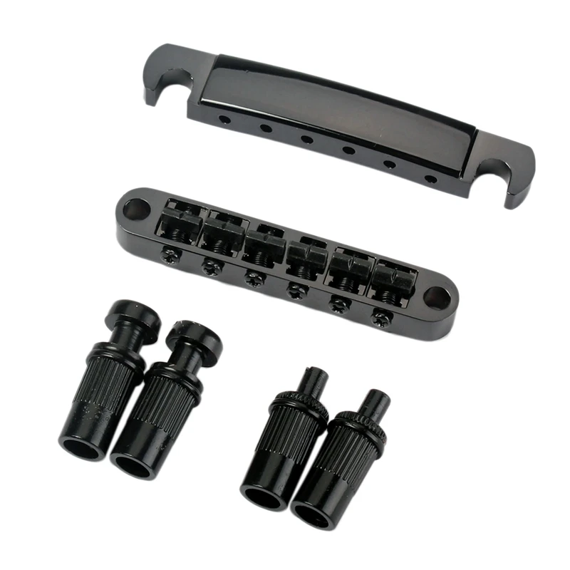 

Set of Roller Saddle Black Tune-O-Matic Bridge Tailpiece Studs for LP Electric Guitar Replacement Parts