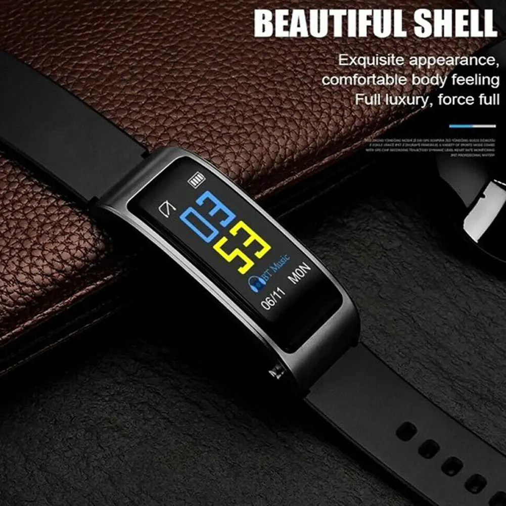 2 в 1 умный браслет с bluetooth-наушниками HeartRate Monitor водонепроницаемые часы X-Best