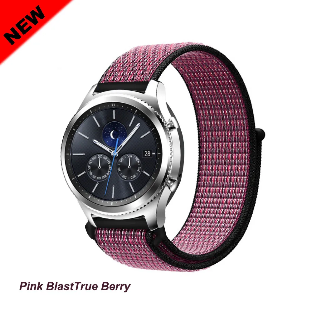 Galaxy watch band для samsung galaxy watch 46 мм 42 мм active 2 gear s3/huawei watch gt 2 ремешок 20 22 мм спортивный нейлоновый ремешок - Цвет ремешка: Pink Blast 50